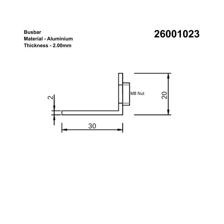 Aluminium Bus Bar 30X20X2mm L Type - Image 4